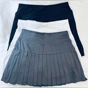 Elegant Pleated Sports Skirts with shorts inside